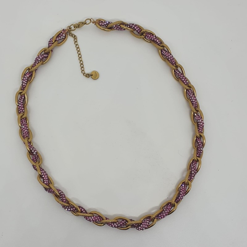 collana acciaio rosa bianco grigio bigiotteria artigianale idee regalo bijoux donna