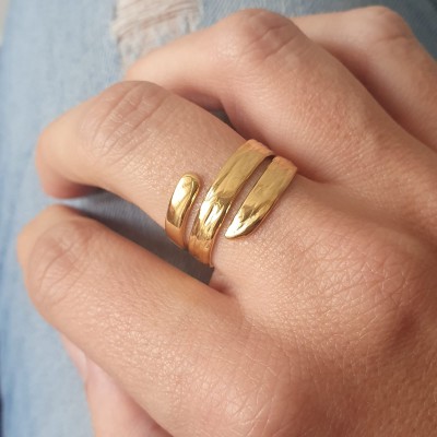 anello in acciaio regolabile, regalo bigiotteria argento o dorato