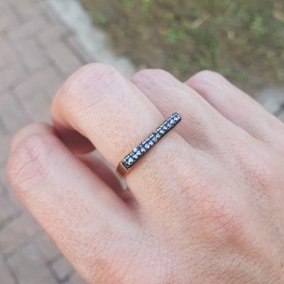 anello in acciaio dorato e grigio antracite regolabile regalo bigiotteria