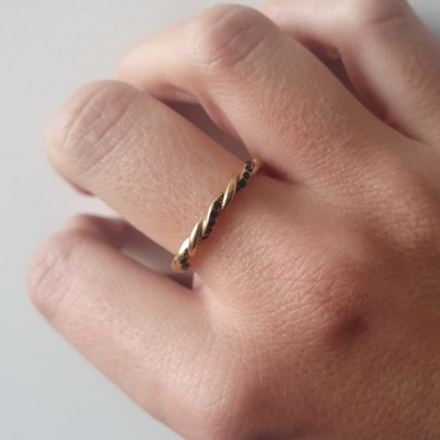 anello acciaio regolabile dorato bigiotteria