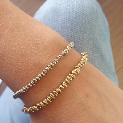 bracciale nodini acciaio dorato regalo bigiotteria