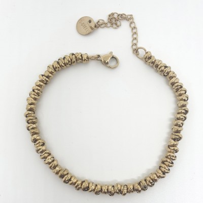 bracciale nodini acciaio dorato regalo bigiotteria