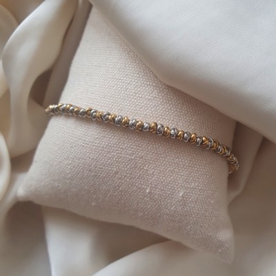 bracciale nodini bicolore argento e oro acciaio bigiotteria
