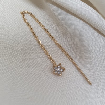 mono orecchino sali-scendi STELLA micro oro