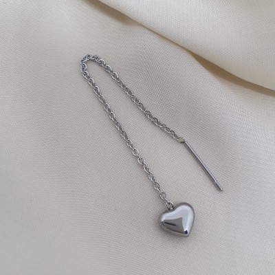 mono-orecchino sali-scendi CUORE argento
