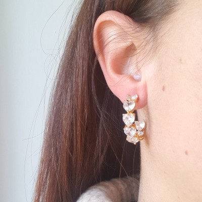 orecchini CHIARA cerchio con cuori