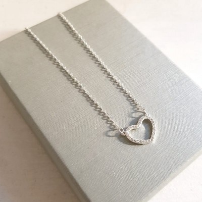 collana cuore vuoto zirconi