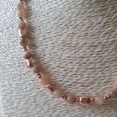 collana donna oro rosa ematite e agata pietra dura fatta a meno made in italy nichel free idee regalo bigiotteria