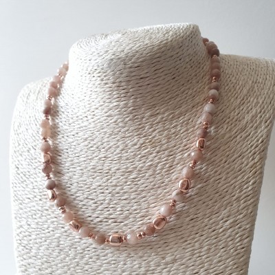 collana donna oro rosa ematite e agata pietra dura fatta a meno made in italy nichel free idee regalo bigiotteria