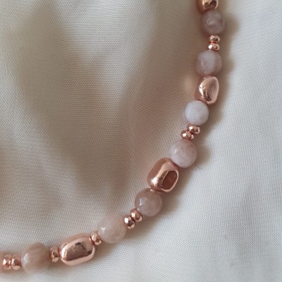 collana donna oro rosa ematite e agata pietra dura fatta a meno made in italy nichel free idee regalo bigiotteria