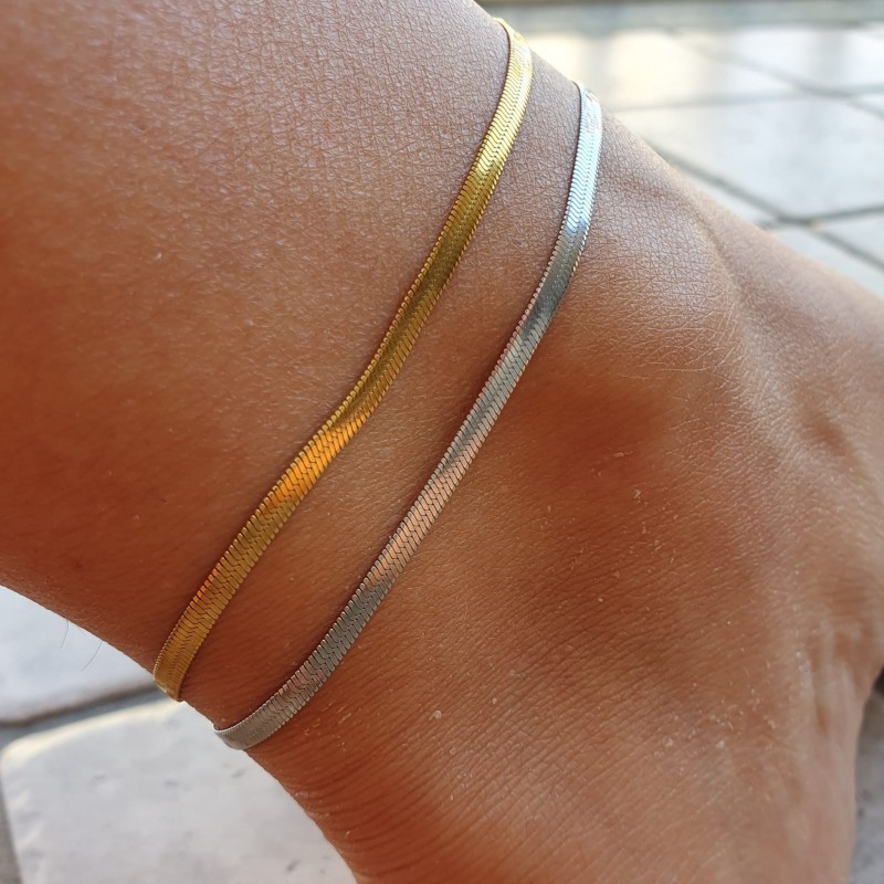 cavigliera snake acciaio unisex