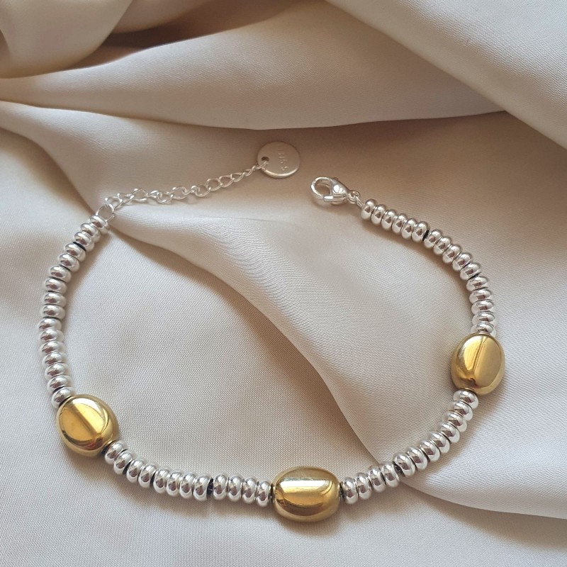 Bracciale RONDELLE E PEPITE DORATE