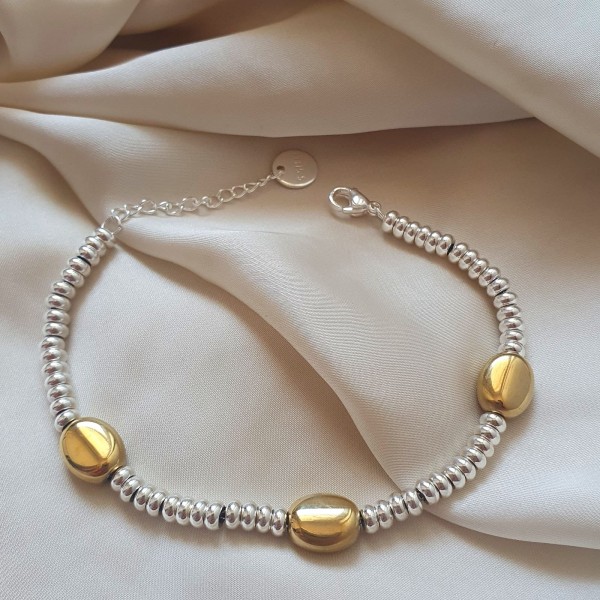 Bracciale RONDELLE E PEPITE DORATE