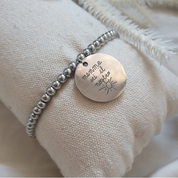 Bracciale PERSEMPRE palline personalizzabile con scritta