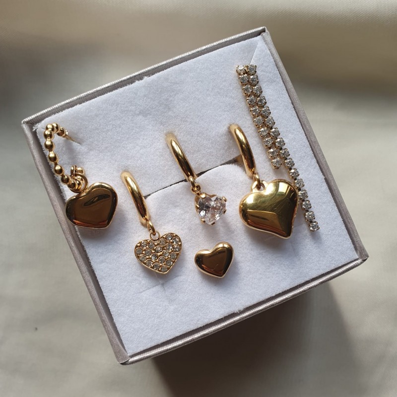 Set 6 orecchini LOVELY gold