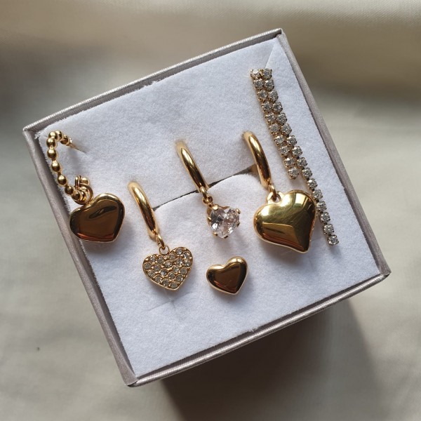 Set 6 orecchini LOVELY gold