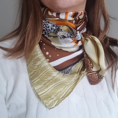 Foulard quadrato BUTTERFLY marrone