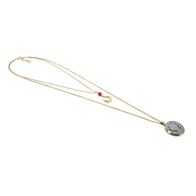 collana ottone doppia lunghezza con ciondolo natura