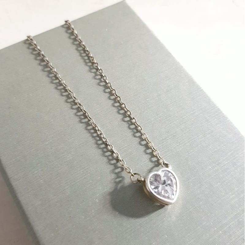 collana cuore zircone