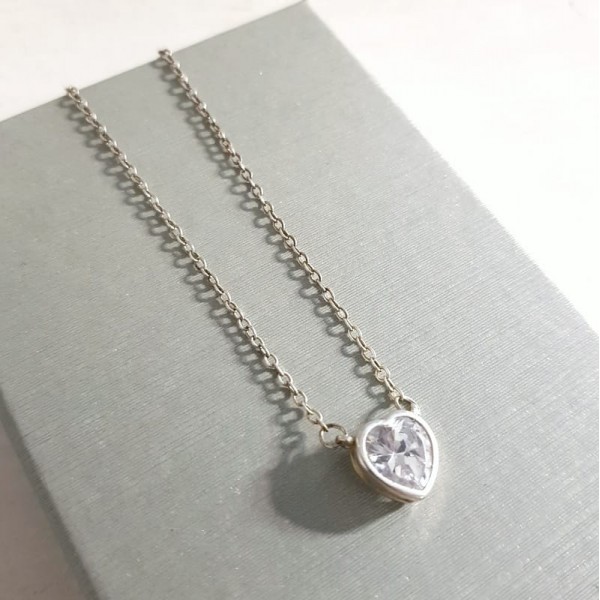 collana cuore zircone