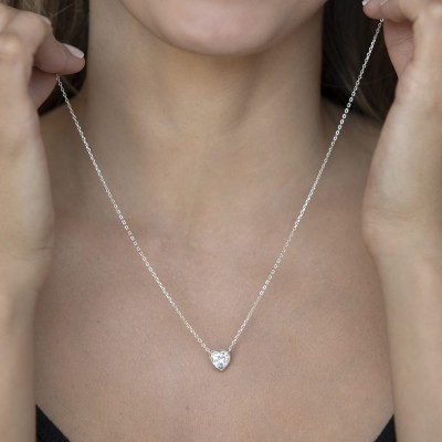 collana cuore zircone