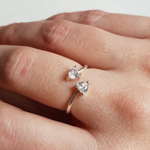 anello cuore doppio vestopazzo regolabile idee regalo