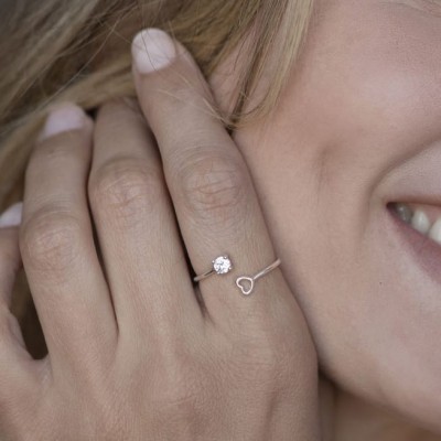 anello cuore e zircone vestopazzo regolabile idee regalo