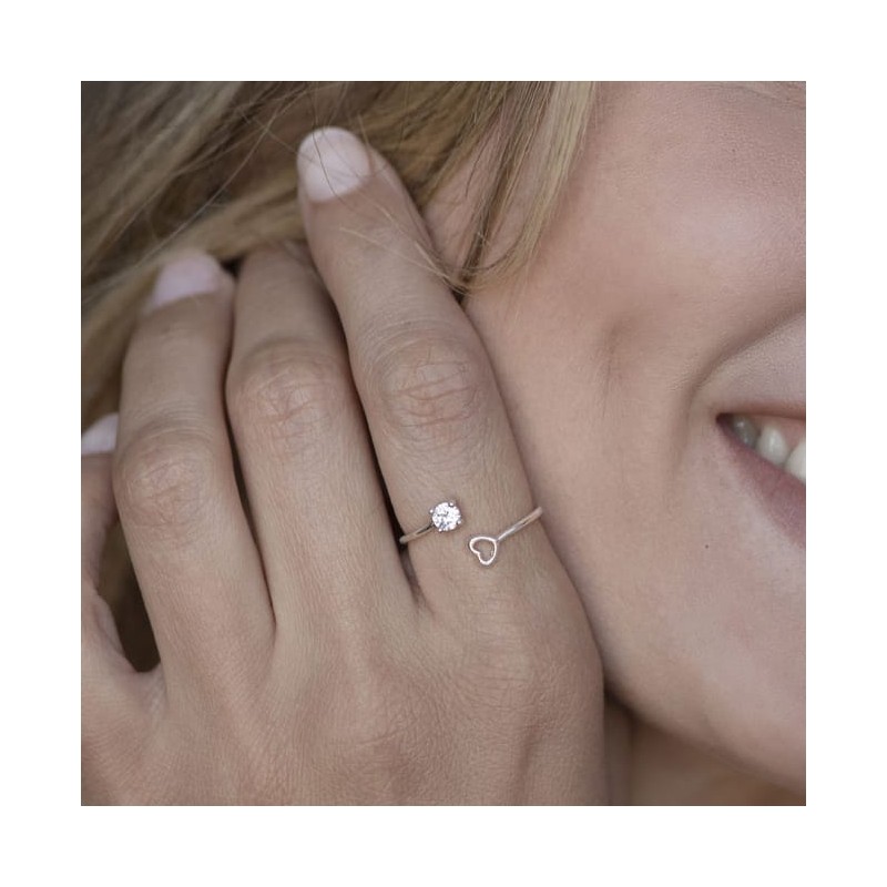 anello cuore e zircone vestopazzo regolabile idee regalo