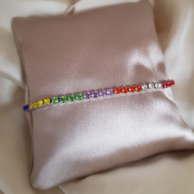 bracciale tennis multicolor