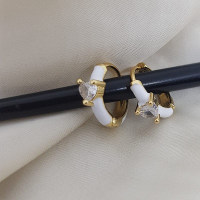 orecchini cerchio 1 cm smaltato fucsia azzurro bianco con strass