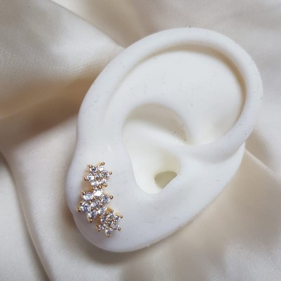 orecchini TRE FIORI STRASS